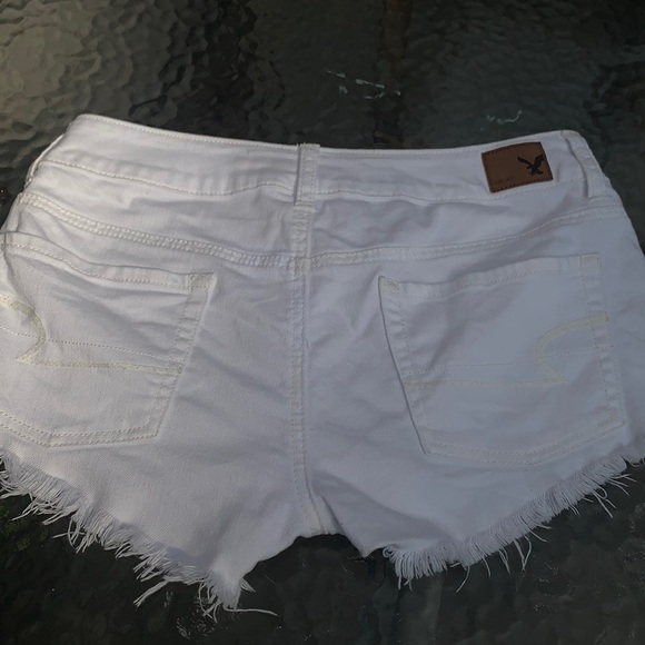 AEO Distressed White Cut-offs with Matte Sequins - Picture 4 of 10